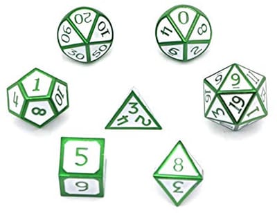 Polyhedrale D&D Dobbelstenen Set van 7 Stuks met Opbergtas - Perfect voor Rollenspellen