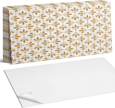 Coloray Plaktegels - Elegant plantenpatroon Wandtegel Zelfklevend - 60 cm x 30 cm - Beige Plaktegels - 6 stuks - Rechthoek PVC Tegels - Plaktegels Keuken - Zelfklevende Vloertegels Badkamer - Vinyltegels Vloer Zelfklevend - Zelfklevende Wandtegels