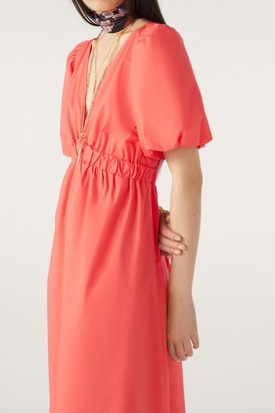 BA&SH Mid-length Dress Corail Maat: S | Midi Jurken Outlet | Dames | Blauw