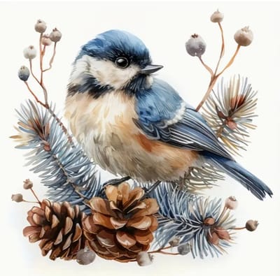 Muursticker - Schakelaarsticker - Vogel – Blauwe gaai - Hulst - Auto - Dennenappel - Muur Sticker / Raamsticker Keuken - Boven stopcontact – Handgeschilderd | Kinderkamer - Laptopsticker - Decor - Verwijderbaar – Zelfklevend plakfolie | DH collection