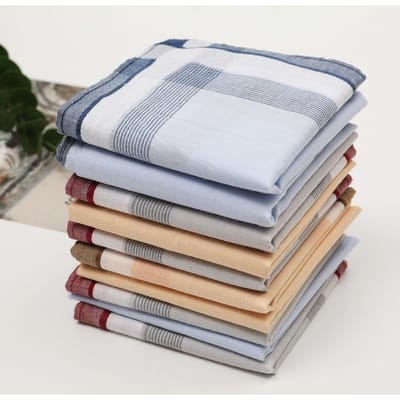 3/6/12 Pièces Mouchoir Pur Coton Carré Serviette Essuie-Sueur Antique Classique Old-Fashioned Nostalgique Absorbant la Sueur Mince gray