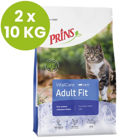 Prins cat vital care adult fit kattenvoer 2x 10 kg