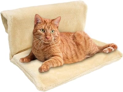 Comfortabele Kattenbed voor Verwarming - Pluche Hangmat en Relaxstoel voor Katten, Geschikt voor Radiatoren (Beige)