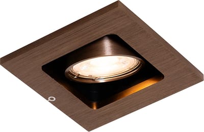 QAZQA qure - Moderne Inbouwspot - 1 lichts - L 10 cm - Brons - Woonkamer | Slaapkamer | Keuken