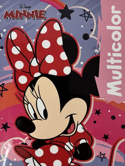Multicolor kleurboek - Disney Minnie Mouse - roze banner - 17 kleurplaten - stars