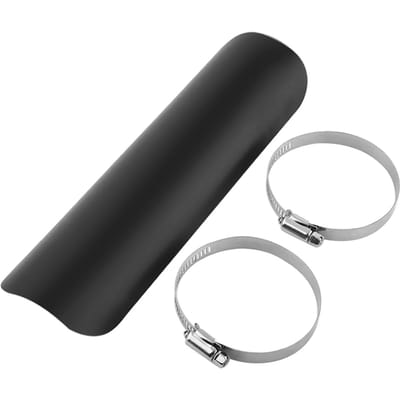 Bouclier thermique de silencieux d'échappement de moto universel Couvercle droit Noir noir