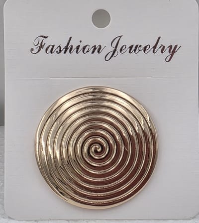 Magneet broche - Ø 4 cm - rond - Goudkleurig - levens - Spiraal - Symbool - voor - omslagdoek - sjaal - vest - te – sluiten ook mooi als - broche.