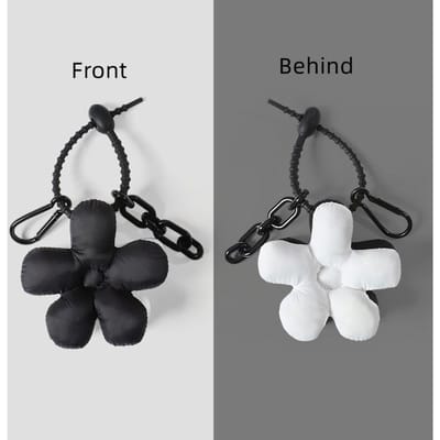 Luxe Sleutelhanger Zwart Groen Matching voor Koppels Tasbedeltje Bloemen Accessoires Man Vriend Cadeau Schattig Lanyard met Deur Credential zwart/wit