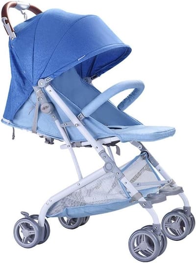 Babybuggy Reisbuggy - Compacte Kinderwagen - Veilig Reizen - Opvouwbaar met één hand - 9 kg - Blauw