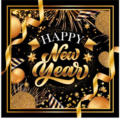 Fiestas Guirca - Papieren servetten Happy New Year - 20 stuks - 16 x 16 cm