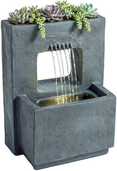 Waterornament - Voor buiten - Tuin - Water Fontein - Waterval Ontwerp - Kamerfontein - Tuindecoratie - Met Pomp - 45L x 31,5B x 58,5H cm