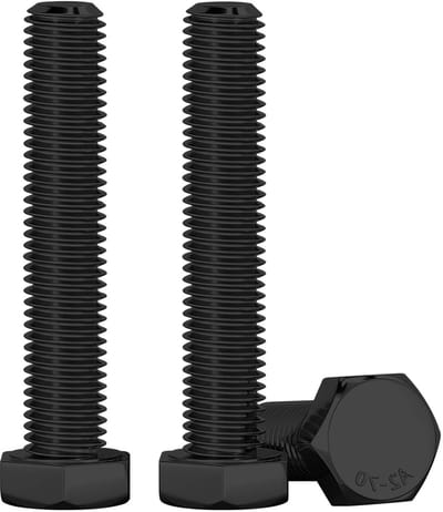 M8 Hex Bolts Zwart Roestvrij Staal A2 V2A 60mm - 10 Stuks DIN 933 Machine Schroeven voor Bevestiging en Constructie