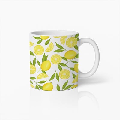 Citroen Patroon Mok – 330ml Fris Citrus Ontwerp Koffiebeker – Zomers Cadeau voor Keuken & Huisdecoratie