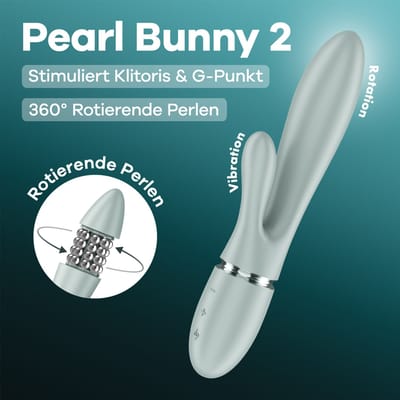 Satisfyer Pearl Bunny 2 | Rabbit Vibrator met roterende kralen | 360° g-spot stimulatie & clitorisvibratie | 24 programma's | waterdichte toys voor vrouwen
