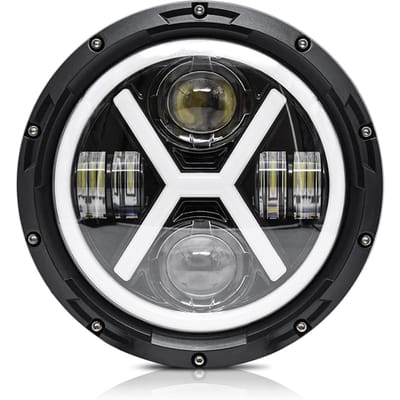 1 stks 7 inch auto motorfiets LED koplamp 500 w 6000 k 30000LM IP67 waterdichte DRL/richtingaanwijzer/laag zwart