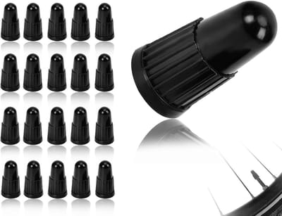 Set van 20 Fietsklep Caps voor Ventielen, Bescherming tegen Stof en Luchtlekkage voor Racefietsen en Mountainbikes (Zwart)