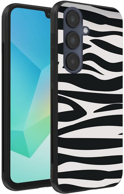 Smartphonica Telefoonhoesje Geschikt voor Samsung Galaxy A16 met zebra opdruk - TPU backcover case zebra design - Zwart Wit geschikt voor Samsung Galaxy A16