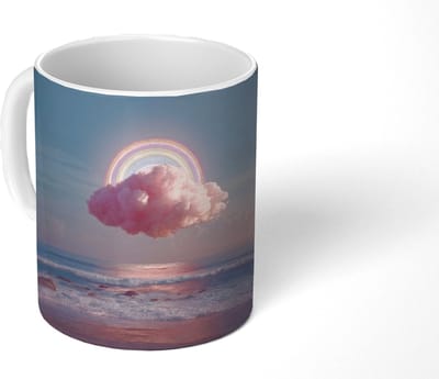 Mok - Koffiemok - Wolk - Regenboog - Zee - Mokken - 350 ML - Beker - Koffiemokken - Theemok