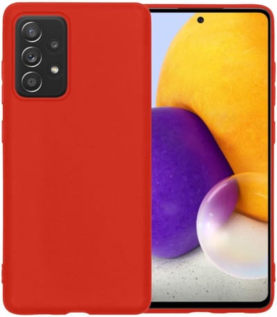 Hoesje - Geschikt voor Samsung Galaxy A72 - Sterk & Shockproof - Siliconen Case - Hoes Cover - Telefoonhoes - Rood