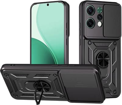 Hoesje geschikt voor Oppo Reno14 - Techsuit Camshield Back Cover - Zwart