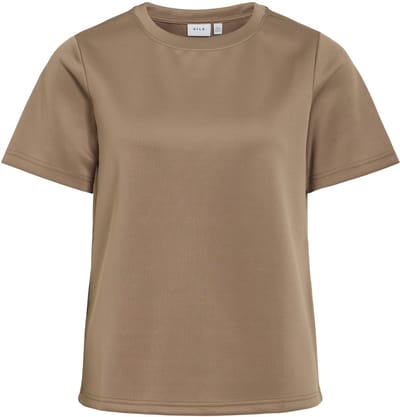 Vila T-shirt Viloana S/s Light Scuba Top 14118971 Brown Lentil Dames Maat - M