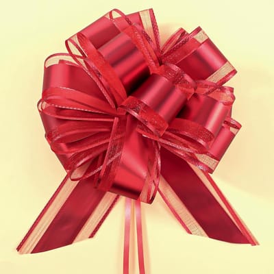 Set van 10 Grote Decoratieve Strikken van 18 cm met Cadeaulinten voor Verpakking en Ambacht, Perfect voor Bruiloften en Verjaardagen (Rood)