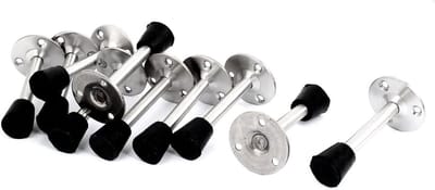 Deurstopper Set - Deurhouder Stopper - Thuis Gebruik - Wandmontage - 90 mm - Zilver Zwart