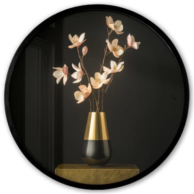 Poster in lijst Rond - Fotolijst 40x40 cm - Posters - Sierlijk - Boeket - Goud - Vaas - Ronde posterlijst zwart - Decoratie - Wanddecoratie woonkamer - Muurdecoratie slaapkamer