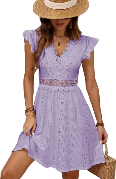 Livano Zomerjurk Dames - Zomerjurken - Volwassen - Jurk - Ibiza Stijl - Sundress - Paars - Maat S