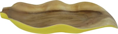 Fine Asianliving Decoratieve Schaal Mangohout Handgemaakt in Thailand Geel 6x12cm