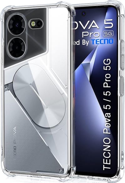 Hoesje geschikt voor Tecno Pova 5 Pro - Techsuit Shockproof Silicone Back Cover - Transparant