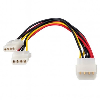 Goobay - Voedingssplitter 5.25' naar 2x 5.25' - 4-pin Molex - 15cm - Multi