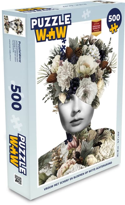 Puzzel Vrouw - Scherven - Bloemen - Legpuzzel - Puzzel 500 stukjes