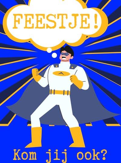 Lise Schrijft | Uitnodiging Kinderfeestje | Duurzaam | Jongen | Meisje | 15 ECO-kaarten | Superheld | Superman | Held | Stripheld | Strip | Batman | met leuke SLUITSTICKER | inclusief witte ENVELOP | FSC Mix credit, EU Ecolabel, ECF gecertificeerd