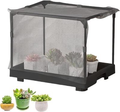 Mini plantenkas - Draagbare kas - Planten beschermen - Compact ruimtebesparend ontwerp - 361 x 33 x 77 cm - Zwart