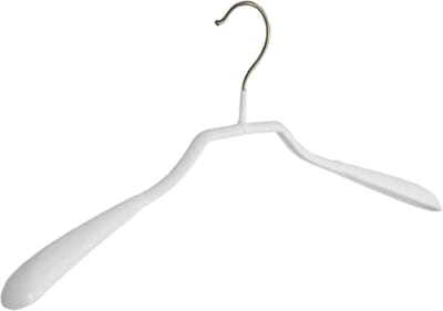 De Kledinghanger Gigant - Mantelhanger - Kostuumhanger - Jassenhanger - Volwassenen - 8338 - 25 Stuks - metaal - Wit - Anti-slip Coating - Schouderverbreding 3,5 cm - 40 cm - Kledinghanger - Kleerhanger (8338_01/25)