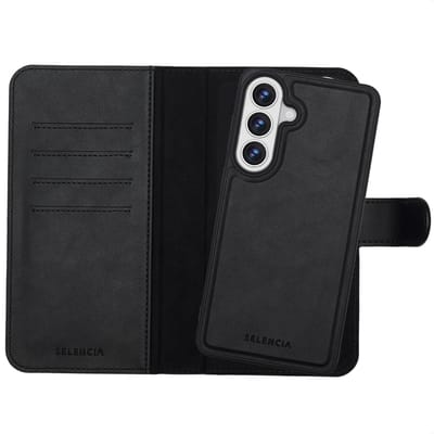 Selencia Hoesje - Geschikt voor Samsung Galaxy S26 Plus - Olyn Uitneembare Bookcase met Magnetische Ring - Zwart