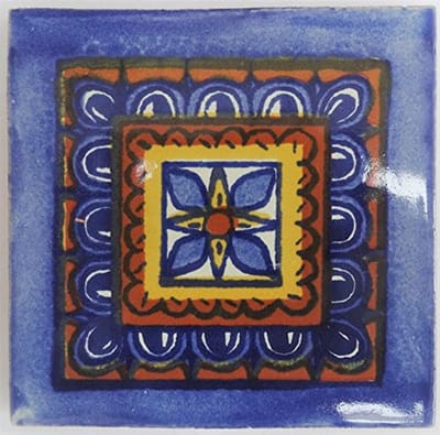 Keramische Mexicaanse handgemaakte tegels - 10,5 cm - Individuele ontworpen tegel - 25 Pack