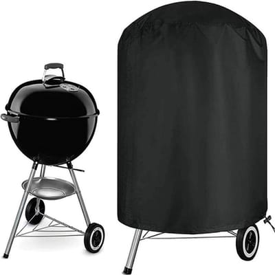 Geschikt voor Ronde barbecuehoes voor buiten, beschermende barbecuehoes, anti-uv/waterbestendig, 210D Oxford, Ø 61 x 72 cm, hoes past op de meeste barbecuess-Belle's product