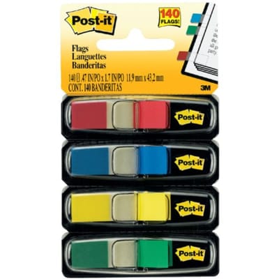 Indextabs post-it 6834 11,9x43,1mm assorti 140 Tabs