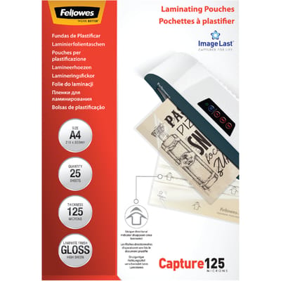 Fellowes lamineerfolie ImageLast, glanzend, A4, dikte 125 micron, 25 stuks