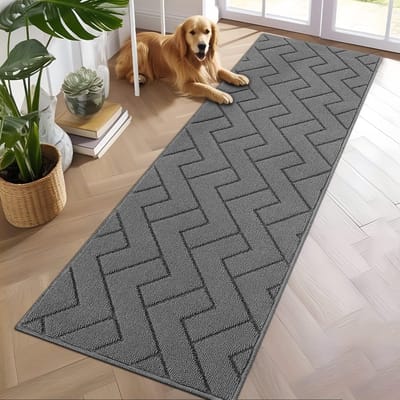 La'Moussawi ® Grijze Waterbestendige Vuilvangende Deurmat voor Binnen en Buiten, 60 x 180 cm