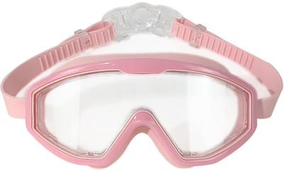 Roze Kinder Zwembril met Breed Zicht – Waterdicht Anti-Waas en UV-Beschermd, Groot Glas Zwembril voor Zwemles, Zwembad en Strand