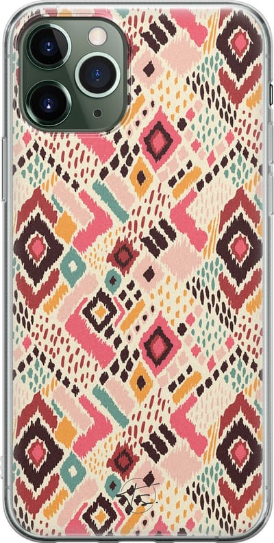 Hoesje geschikt voor iPhone 11 Pro Max - Boho vibes - Soft Case - TPU - Print - Multi - Mooie Telefoonhoesjes