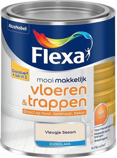 Flexa - Mooi Makkelijk Vloeren & Trappen Zijdeglans - Vleugje Sesam - Mengverf - 750 Ml