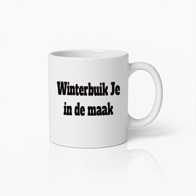 Grappige 'Winterbuik Je In De Maak' Koffiemok – Leuk Cadeau Voor Winterliefhebbers