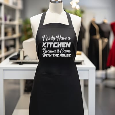 Verstelbaar kookschort, unisex, met 2 Zakken Vloeistof Druppel Waterbestendig Koken Keuken Restaurant Bar Schilderen BBQSchort, voor diverse doeleinden, Zwart Schorten Koksschort Unisex Schorten voor Vrouwen en mannen , i have only kitchen