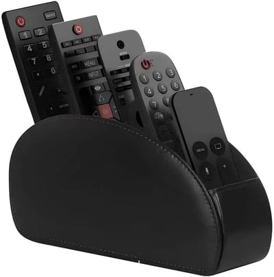 Praktische Organizer voor Afstandsbedieningen met 5 Compartimenten, PU Leer, Desk Organizer, Opruimen en Opslag voor Kantoorbenodigdheden en TV Accessoires