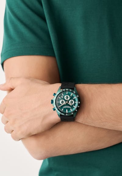 Aston Martin Spt Quartz Chronograaf Horloge Zwart Kast Gemaakt Van 100% Roestvrij Staal En Een Armband Van 100% Siliconen 44 MTIS2S6043E, MTIS2S6053E, MTIS2S6063E
