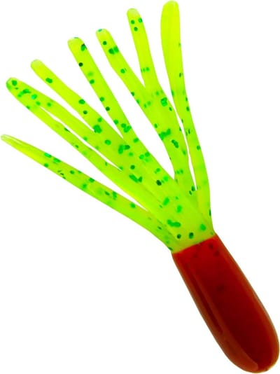 Rubberen Kunstaasjes - Vis Aasjes - Vissen Op Roofvis - Fijne Trillingen - 8 Stuks 35 cm - Rood Groen